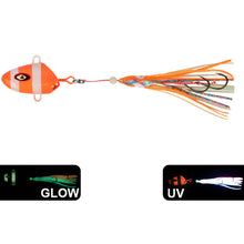 Load image into Gallery viewer, 1PC 100/150G Fish Head Iron Plate Bait Bionic Fluorescence Squid Double-Hook Boat Fishing Slow-Swinging Fishing Gear
