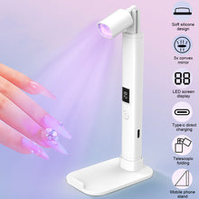 Load image into Gallery viewer, Portable Nail Art Handheld Flathead Lamp Rechargeable Version Retractable Flathead Lamp Bracket Nail Plate Phototherapy Lamp
