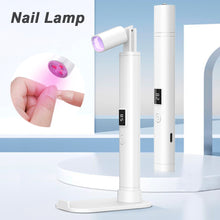 Load image into Gallery viewer, Portable Nail Art Handheld Flathead Lamp Rechargeable Version Retractable Flathead Lamp Bracket Nail Plate Phototherapy Lamp
