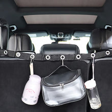 Load image into Gallery viewer, Car Adjustable Double-layer Hanging Strap for Clothes Hanger Bar Car Travel Clothesline Flexible Storage Strap with Eight Hooks
