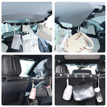 Load image into Gallery viewer, Car Adjustable Double-layer Hanging Strap for Clothes Hanger Bar Car Travel Clothesline Flexible Storage Strap with Eight Hooks
