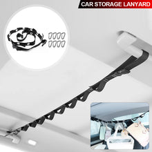 Load image into Gallery viewer, Car Adjustable Double-layer Hanging Strap for Clothes Hanger Bar Car Travel Clothesline Flexible Storage Strap with Eight Hooks
