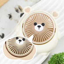 Load image into Gallery viewer, New Design Adorable Bear Shape Electric Fan Kawaii Desk Decor Portable 3-Speed Rechargeable Summer Cooling Equipment Office/Home Use Gift
