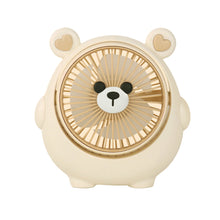 Load image into Gallery viewer, New Design Adorable Bear Shape Electric Fan Kawaii Desk Decor Portable 3-Speed Rechargeable Summer Cooling Equipment Office/Home Use Gift
