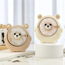Load image into Gallery viewer, New Design Adorable Bear Shape Electric Fan Kawaii Desk Decor Portable 3-Speed Rechargeable Summer Cooling Equipment Office/Home Use Gift
