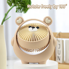 Load image into Gallery viewer, New Design Adorable Bear Shape Electric Fan Kawaii Desk Decor Portable 3-Speed Rechargeable Summer Cooling Equipment Office/Home Use Gift
