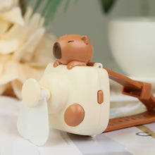 Load image into Gallery viewer, New Design Electric Fan Rechargeable Capybara Shaped Wrist Fan Kawaii Carpincho Foldable Design for Daily Use Outdoor Essentials
