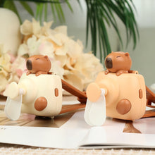 Load image into Gallery viewer, New Design Electric Fan Rechargeable Capybara Shaped Wrist Fan Kawaii Carpincho Foldable Design for Daily Use Outdoor Essentials
