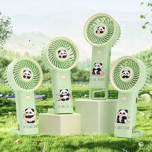 Load image into Gallery viewer, New Handldhe Electric fan Sakura Panda Cute Design 3-Speeds Rechargeable Portable Summer Essentials Outdoor Daily Use
