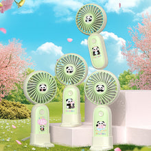Load image into Gallery viewer, New Handldhe Electric fan Sakura Panda Cute Design 3-Speeds Rechargeable Portable Summer Essentials Outdoor Daily Use
