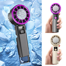 Load image into Gallery viewer, 2000mah Handheld Cooling Electric Fan Super High Quality 5-Speed Ice Ceramic Cooling Turbo &amp; LCD Display for Fast Charging Desert Cooling Neck Fan Gift
