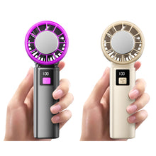 Load image into Gallery viewer, 2000mah Handheld Cooling Electric Fan Super High Quality 5-Speed Ice Ceramic Cooling Turbo &amp; LCD Display for Fast Charging Desert Cooling Neck Fan Gift
