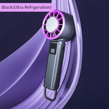 Load image into Gallery viewer, 2000mah Handheld Cooling Electric Fan Super High Quality 5-Speed Ice Ceramic Cooling Turbo &amp; LCD Display for Fast Charging Desert Cooling Neck Fan Gift
