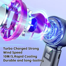Load image into Gallery viewer, 2000mah Handheld Cooling Electric Fan Super High Quality 5-Speed Ice Ceramic Cooling Turbo &amp; LCD Display for Fast Charging Desert Cooling Neck Fan Gift
