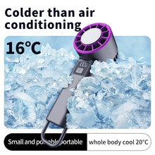 Load image into Gallery viewer, 2000mah Handheld Cooling Electric Fan Super High Quality 5-Speed Ice Ceramic Cooling Turbo &amp; LCD Display for Fast Charging Desert Cooling Neck Fan Gift

