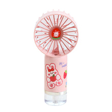 Load image into Gallery viewer, Portable 500mAh Handheld Misting Fan Ventilador con Spray Mist 3 Speeds with Spray Function &amp; Cartoon Stickers Gift for Kids
