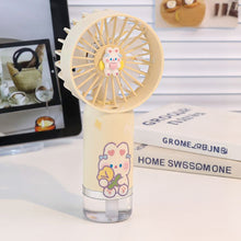Load image into Gallery viewer, Portable 500mAh Handheld Misting Fan Ventilador con Spray Mist 3 Speeds with Spray Function &amp; Cartoon Stickers Gift for Kids
