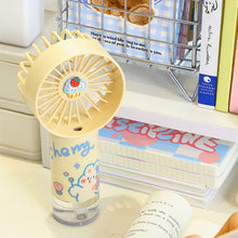 Load image into Gallery viewer, Portable 500mAh Handheld Misting Fan Ventilador con Spray Mist 3 Speeds with Spray Function &amp; Cartoon Stickers Gift for Kids
