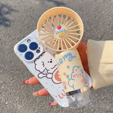 Load image into Gallery viewer, Portable 500mAh Handheld Misting Fan Ventilador con Spray Mist 3 Speeds with Spray Function &amp; Cartoon Stickers Gift for Kids
