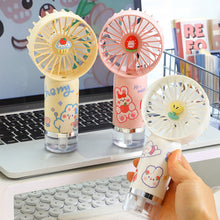 Load image into Gallery viewer, Portable 500mAh Handheld Misting Fan Ventilador con Spray Mist 3 Speeds with Spray Function &amp; Cartoon Stickers Gift for Kids
