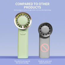 Load image into Gallery viewer, Handheld Fan Silent Electric Fan With Light Powerful Cool Wind Low Noise Portable Strong Breeze Noise-Free Cooling for Outdoor/Office/Travel
