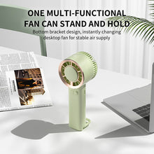 Load image into Gallery viewer, Handheld Fan Silent Electric Fan With Light Powerful Cool Wind Low Noise Portable Strong Breeze Noise-Free Cooling for Outdoor/Office/Travel
