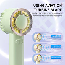 Load image into Gallery viewer, Handheld Fan Silent Electric Fan With Light Powerful Cool Wind Low Noise Portable Strong Breeze Noise-Free Cooling for Outdoor/Office/Travel
