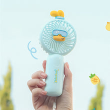 Load image into Gallery viewer, Durable Compact Electric Fan Cute Duck Theme Handheld Fan Mini Fan Foldable Handle 3 Wind Modes &amp; Eco-Friendly ABS Material
