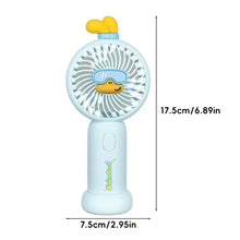 Load image into Gallery viewer, Durable Compact Electric Fan Cute Duck Theme Handheld Fan Mini Fan Foldable Handle 3 Wind Modes &amp; Eco-Friendly ABS Material
