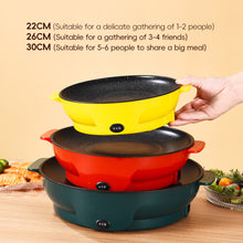 Load image into Gallery viewer, Electric Cooking Grill Pan with Non-Stick Inner Liner Fast Heating Compact Multi-Function Electric Skillet For Indoor/Outdoor BBQ Camping Kitchen Appliances
