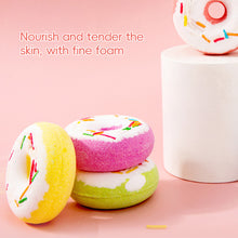 Load image into Gallery viewer, Doughnut Bath Salt Ball Essential Oil Bath Bubble Ball Aromatic Moisturizing Nourishing Skin Care Shower Ball Body Cleansing Self-Care Essential
