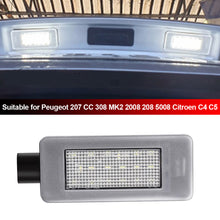 Load image into Gallery viewer, LED Car License Plate Lamps For Peugeot 208 2008 308 3008 5008 II 207 CC LED Number Plate Lamp For Citroen DS3 C3 MK3 DS5 C5
