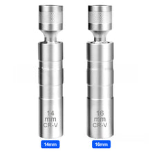 Load image into Gallery viewer, Universal Car Repair Tool 14mm 16mm Spark Plug Socket Wrench Adapter Set Joint with Magnetic Flexible Socket Thin Wall 3/8" Drive
