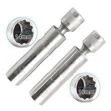 Load image into Gallery viewer, Universal Car Repair Tool 14mm 16mm Spark Plug Socket Wrench Adapter Set Joint with Magnetic Flexible Socket Thin Wall 3/8" Drive

