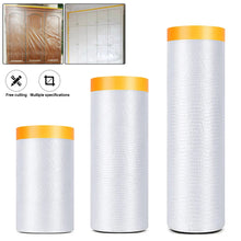 Load image into Gallery viewer, Home Cars and Auto Body Tape and Drape Masking Film Paint Adhesive Protective Film Roll for Covering Skirting Frames
