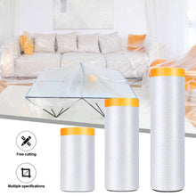 Load image into Gallery viewer, Home Cars and Auto Body Tape and Drape Masking Film Paint Adhesive Protective Film Roll for Covering Skirting Frames
