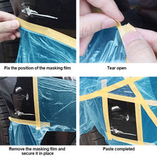 Load image into Gallery viewer, Car Repair Spray Paint Pre-Taped Maskin Film Automotive Painters Tape Plastic Drop Cloth Sheeting No Residue for Painting
