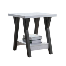 Load image into Gallery viewer, Modern White End Table, Chair Side End Table for Living Room with Shelf Display
