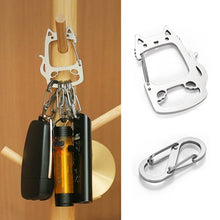 Load image into Gallery viewer, Outdoor Stainless Steel Cat Keychain Portable Detachable S-Shaped Quick-Release Buckle Hardware Accessories
