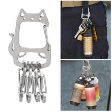 Load image into Gallery viewer, Outdoor Stainless Steel Cat Keychain Portable Detachable S-Shaped Quick-Release Buckle Hardware Accessories
