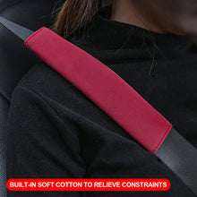 Load image into Gallery viewer, Leather and Suede Car Seat Belt Shoulder Cover Seat Belt Pad Car Styling Interior Seat Belt Cover Accessories
