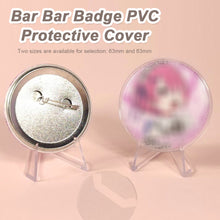 Load image into Gallery viewer, 10pcs Transparent Badge Display Sleeve Round Card Storage Case Anime Badges Decoration PVC Protector
