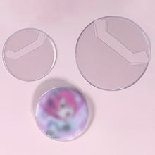 Load image into Gallery viewer, 10pcs Transparent Badge Display Sleeve Round Card Storage Case Anime Badges Decoration PVC Protector
