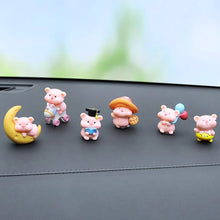 Load image into Gallery viewer, 6Pcs Mini Cute Pigs Car Center Console Ornaments Micro Animal Screen Decoration Car Interior Accessories
