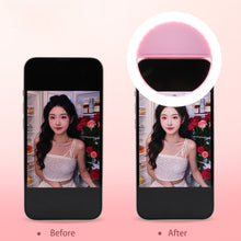 Load image into Gallery viewer, LED Light Ring with USB charging Phone Lens Selfie Light Mini Circular Fill Light Clip For iPhone Samsung Xiaomi Poco

