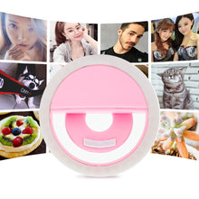 Load image into Gallery viewer, LED Light Ring with USB charging Phone Lens Selfie Light Mini Circular Fill Light Clip For iPhone Samsung Xiaomi Poco
