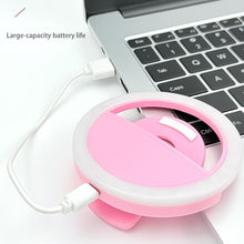 Load image into Gallery viewer, LED Light Ring with USB charging Phone Lens Selfie Light Mini Circular Fill Light Clip For iPhone Samsung Xiaomi Poco

