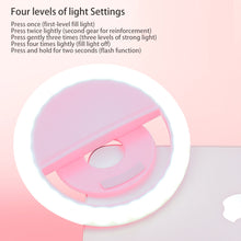 Load image into Gallery viewer, LED Light Ring with USB charging Phone Lens Selfie Light Mini Circular Fill Light Clip For iPhone Samsung Xiaomi Poco
