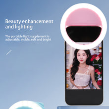 Load image into Gallery viewer, LED Light Ring with USB charging Phone Lens Selfie Light Mini Circular Fill Light Clip For iPhone Samsung Xiaomi Poco
