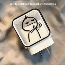Load image into Gallery viewer, Creative Line Cute Case for iPhone 15 14 13 Pro Max 18/20W Charger Charging Protector Data Wire Winder Simple Line Art Cover
